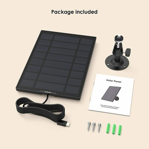 ieGeek Type-C Solar Panel for Security Camera Battery CCTV System Cam 3M Cable - Picture 11 of 14