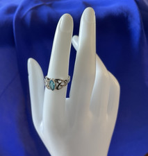 925 Sterling Silver With Blue Stone Ring Size 6.25