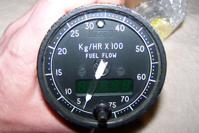 Elliott GEC Marconi Flow Rate Indicator Fuel Consumed Gauge vintage 1969 avionic