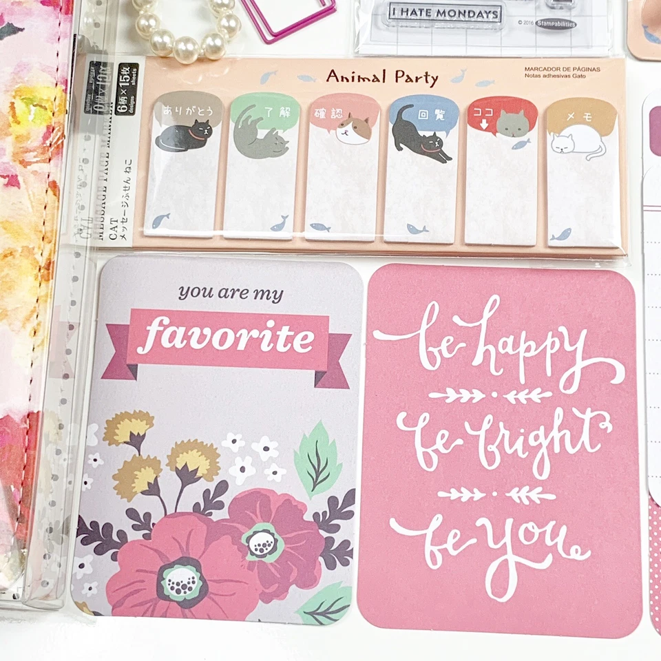 Planificador de intercambio Heidi, pegatinas, pegatinas Washi, sellos transparentes, clips conjunto N Foto 3 de 4