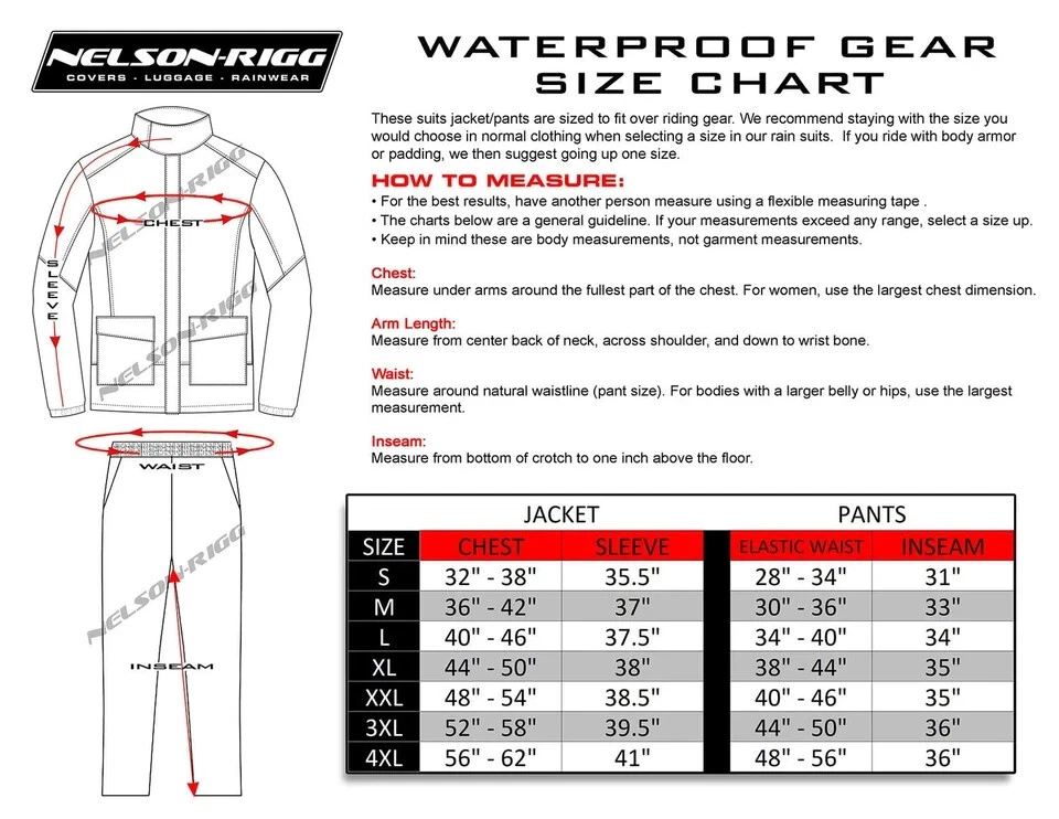 Nelson Rigg Stormrider 2-Piece Rainsuit Orange/Black, Large Foto 2 de 4