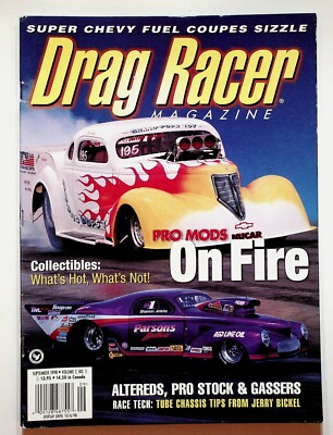1998 September Drag Racer Magazine Jerry Bickel Tube Chassis Tips IHRA Pro Mods