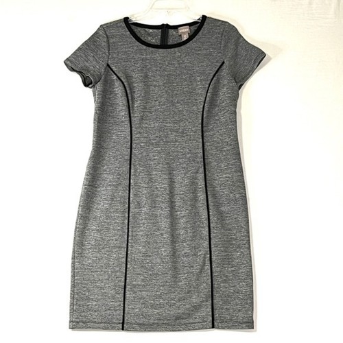 CHICOS Dress Womens 0/S Gray Minimalist Thick Knit Zip Career Office - Picture 9 of 12