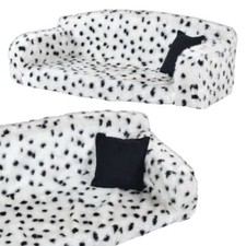 FAUX FUR DALMATIAN –PET SOFA. NICE SETTEE. VERY SOFT DOG & CAT BED ANIMAL COUCH
