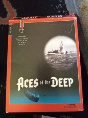Vintage Aces of the Deep PC Game 3.5'' Disks MS-DOS 5.0 Dynamix Complete Map