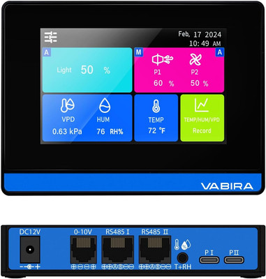 Licht- und Lüftersteuerung Touchscreen RJ11 RJ14 VPD Temperatur Luftfeuchtigkeit