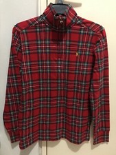 NWT POLO Ralph Lauren red grid cotton long-sleeve shirt boys size L 14-16