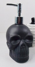 Halloween Soap Dispenser Skull Black Ceramic