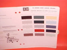1962 DODGE DART 330 440 POLARA 500 CONVERTIBLE CUSTOM 880 LANCER PAINT CHIPS RM