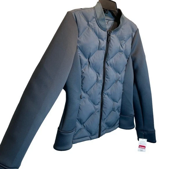 Bernardo Mix Media Water Resistant Jacket in Petrol Blue Large New