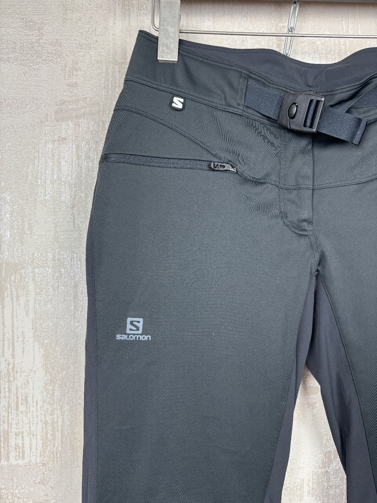 Pantalone donna Salomon Windstopper nero con cintura escursionismo outdoor taglia M