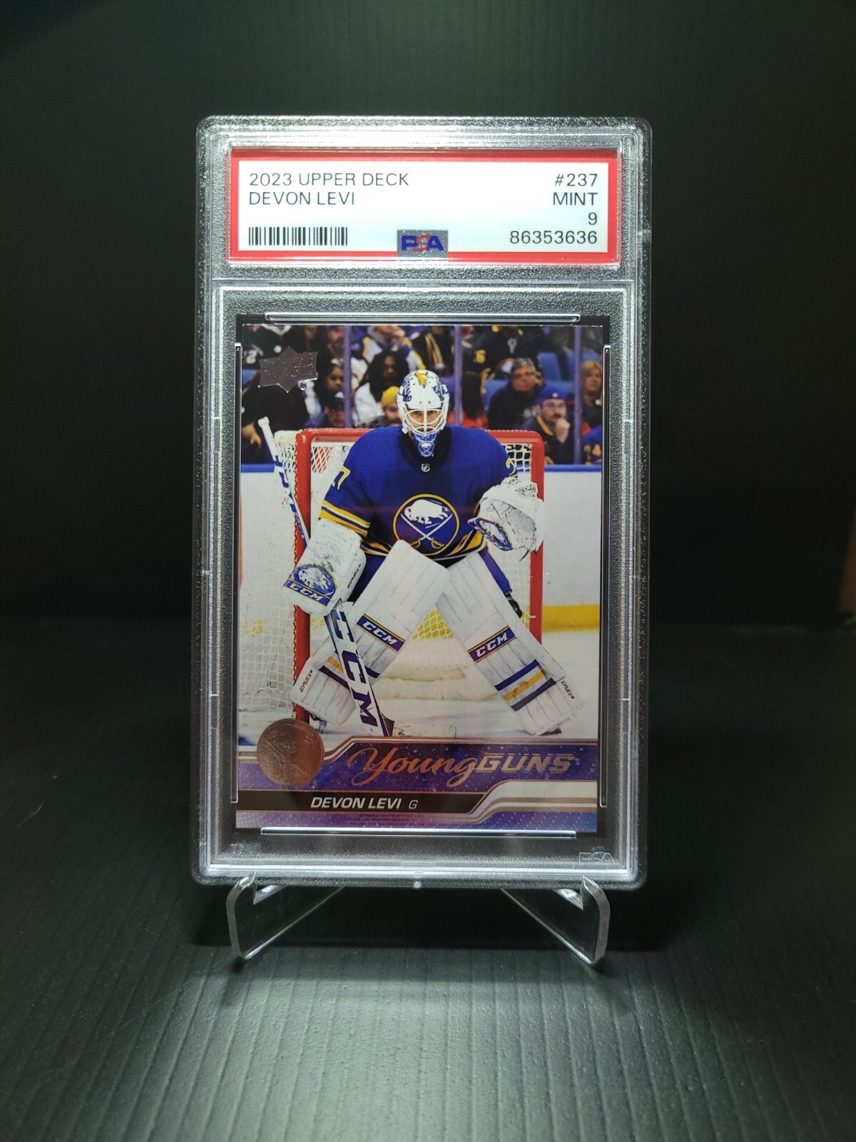 2023-24 Upper Deck Series 1 - Young Guns #237 Devon Levi (RC) PSA 9