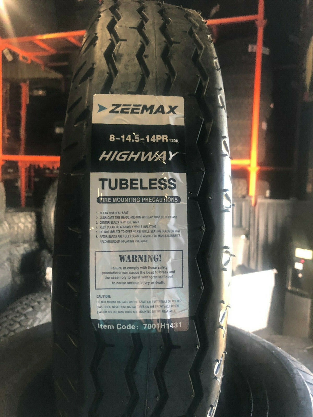 2 NEW 814.5 ZEEMAX Heavy Duty Trailer Tire LRG 8x14.5 8 14.5 LR 14 ply