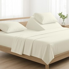 4 Piece Top Split King Sheets Sets for Adjustable Bed, 100 Egyptian Cotton B...