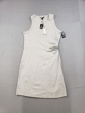Express Women Dress S Gray Sleeveless Sheath Rhinestone Embellishment Casual
