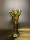 Vintage Northwood Iridescent Carnival glass Vase  Tree Trunk