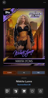 Nikkita Lyons Purple Golden Hour Signature Iconic - Topps Slam WWE SummerSlam 26
