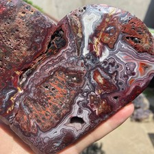 680g Mexican Crazy Lace Agate Heart Stone Rough Crystal For Healing & Love