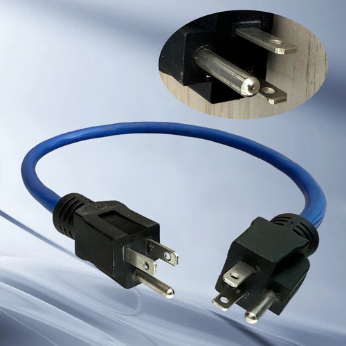 3 Prong Plug 125V Double Male Extension Cord NEMA 5-15P to 5-15P Blue New7Ta6 - Picture 6 of 10