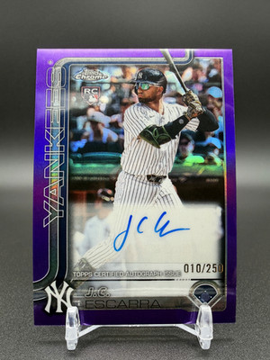 2025 Topps Chrome Update - Autographs J.C. Escarra #AC-JE Purple Refractor /250