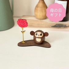Mother's Day Carnation Present Cheburashka [Egg Kokeshi] Gift kokechi Russia