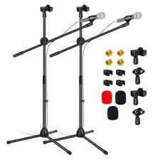 5 Core Microphone Stand Set 2 Pack with Adjustable Tripod Base and Boom Arm