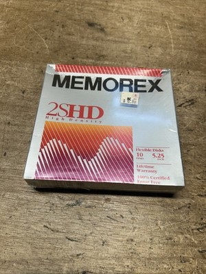 Memorex 2S/HD 5.25'' Floppy Disks - 10 Pack - New