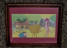 Celda y dibujos originales de producción de pantera rosa - 1978 "pintura rosa" - enmarcada