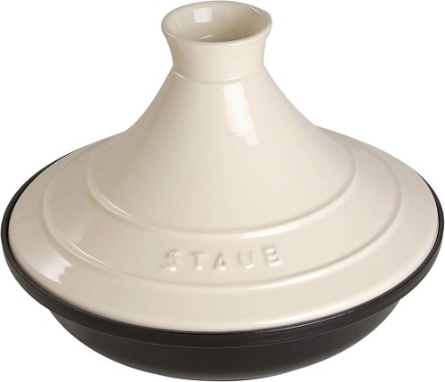 STAUB Cast Iron Enameled Tajine 20 cm Cream Ivory-color - Picture 3 of 8