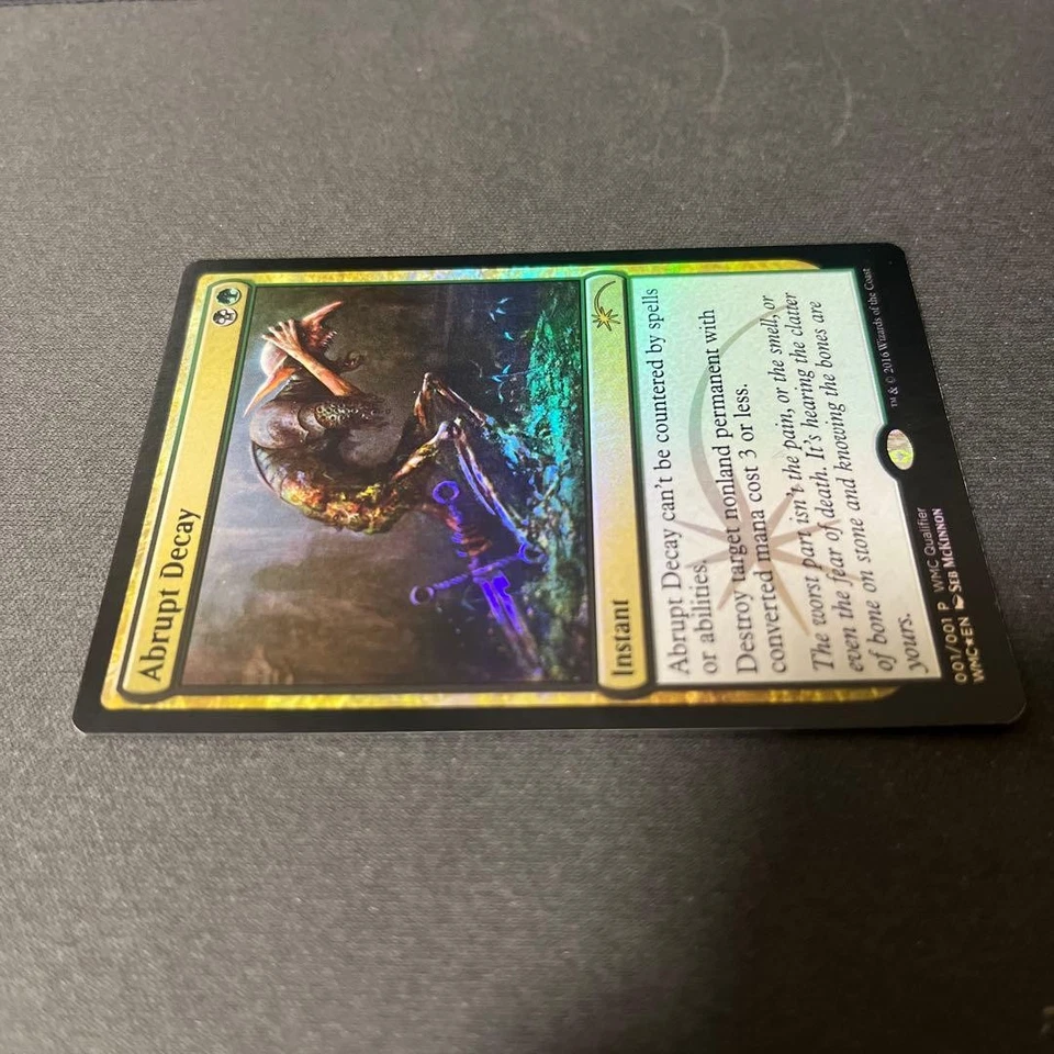 Magic The Gathering Abrupt Decay Foil WMCQ Promo Play Used - Image 4 of 4