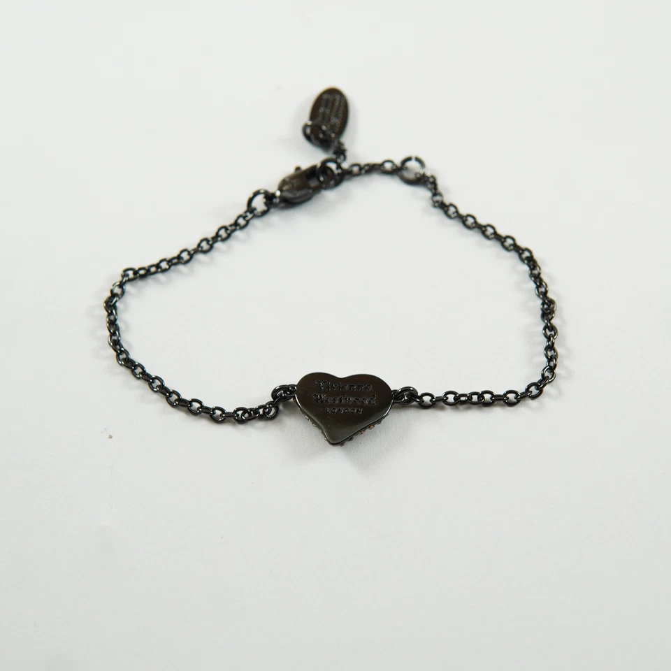 Vivienne Westwood Petra Pulsera Negra Corazón Cáscara Oscura con Cristales Juego de Caja Foto 4 de 4