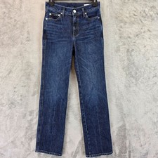 AYR The Legend Slim Straight Jeans Womens 24 Blue Med Wash Mid Rise Denim