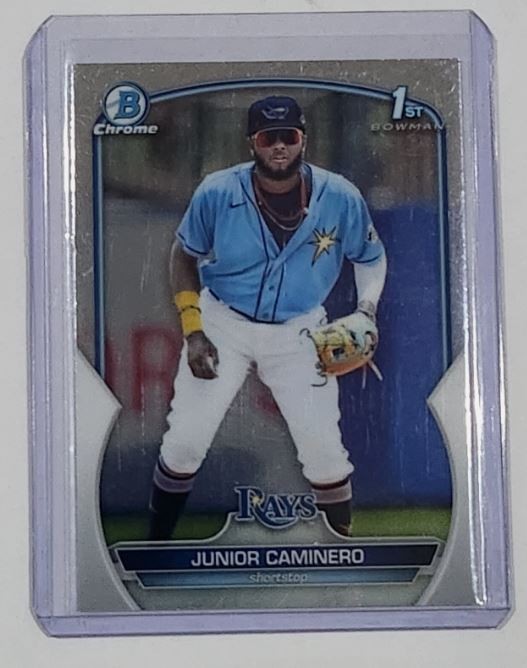 JUNIOR CAMINERO✨ 2023 Bowman 1st CHROME Prospect RC #BCP61 TAMPA RAYS