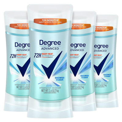 Degree Advanced Antiperspirant for Women, 4 Count, 72-Hour Protection