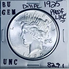 1925 P BU GEM PEACE SILVER DOLLAR UNC MS+++ U.S. MINT RARE COIN 8291