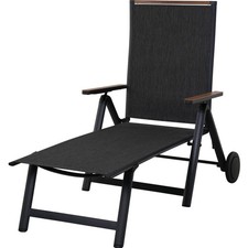 Gartenliege Sonnenliege Klappbar Aluminium wetterfest Relaxsessel Balkon Terr...