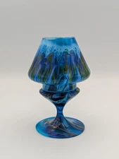 Flame Glow by Penco Hand Blown Swirl Art Glass Tea Light Candle Votive 