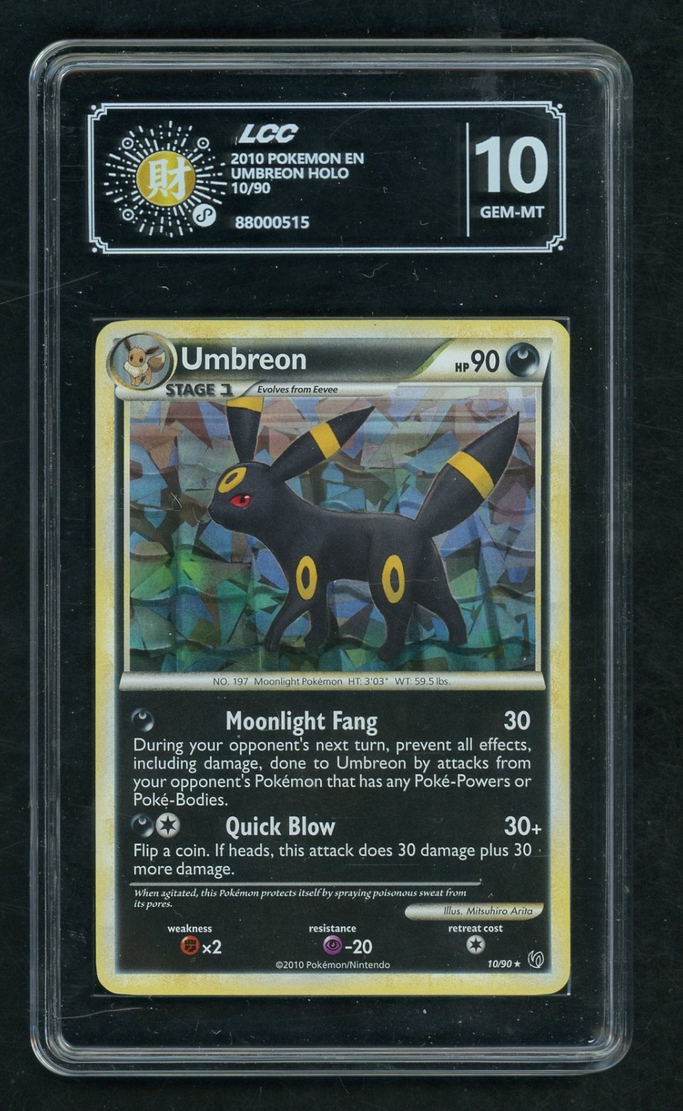 Pokemon Ubreon Holo 10/90 LCC 10 Gem Mint