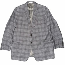 ARMANI COLLEZIONI Hand Tailored Giorgio Model Gray Multi Check Blazer Jacket 46R
