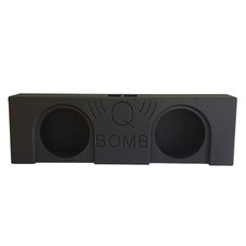 QPower QBomb Double 10 Inch Vented Subwoofer Speaker Box with Black Bed Liner