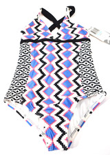 Girl's Splendid Multicolor Geometric Print One-Piece Swimsuit Sizes 5 NWT