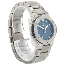 Hublot Classic Fusion Titanium Blue Dial 33mm Auto Women's Watch 585.NX.7170.NX 5