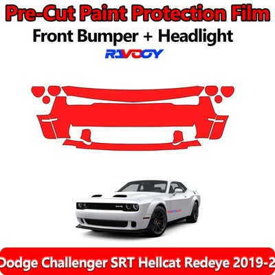  Front Bumper PPF Kit Film For Dodge Challenger SRT Hellcat Redeye 2019-2023