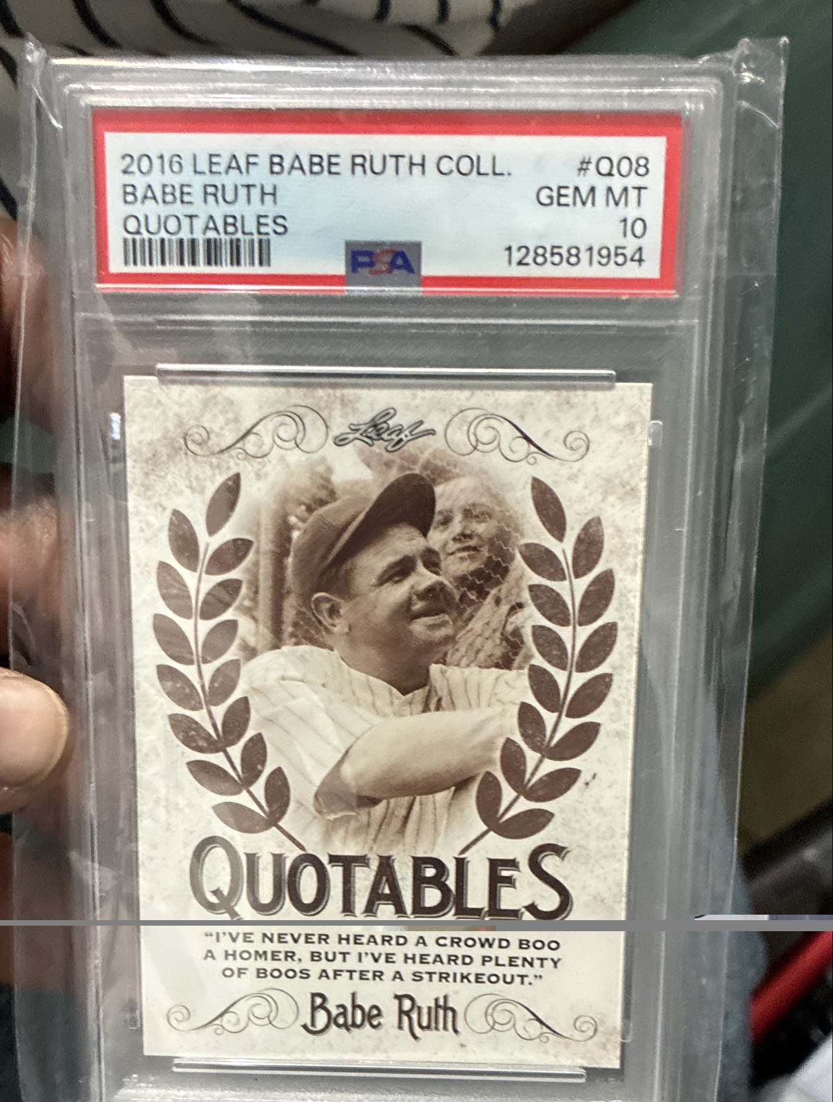 2016 Leaf Babe Ruth Collection - Quotables Babe Ruth #Q-08