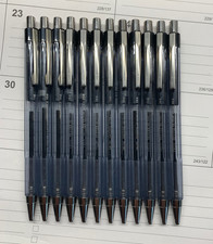15 USED PILOT PENS -THE BETTER RETRACTABLE BALL POINT PEN - FINE POINT -BLACK-
