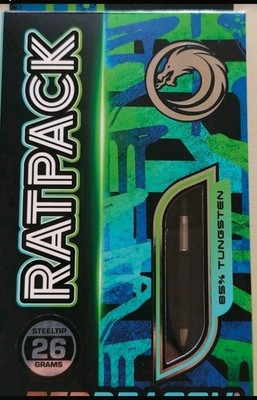 Red Dragon Rat Pack Steeldarts 26 g Wolfram Dartpfeile Schwarz/Silber