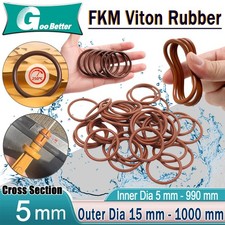 Metric Vitons Rubber FKM O Ring Seals 5mm Cross Section 5mm-990mm ID Brown oring