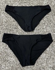 TWO Women s Black Swimsuit Bottoms With Side Cutouts Both Size Medium