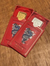 2024 1 oz Gold Bar & 1 oz Silver Bar- PAMP Lunar Legends Azure Dragon (In Assay)