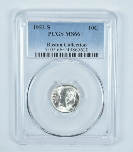 1952-S Roosevelt Dime Boston Collection MS66+ PCGS Blue Label
